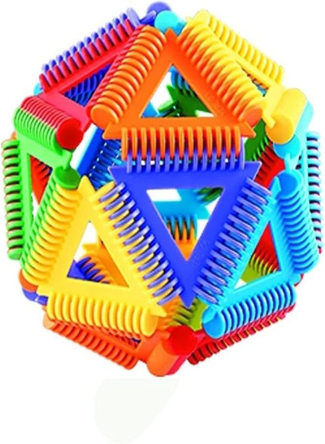 MOPANIRAJ Soft Insert Geometric Building Blocks Learning Puzzles Shape Sorter Toys Toddler Toys (Pack of 20 Pcs), Colorful Interlocking Construction Set, Educational STEM Toy for Kids - Image 3